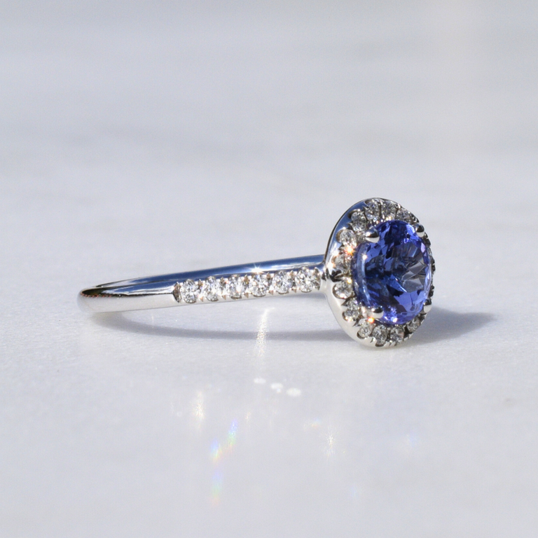 Expressions Jewelers 14K Tanzanite & Diamond Halo Ring