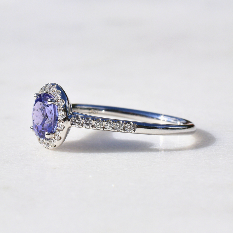 Expressions Jewelers 14K Tanzanite & Diamond Halo Ring