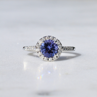 Expressions Jewelers Tanzanite & Diamond Halo Ring