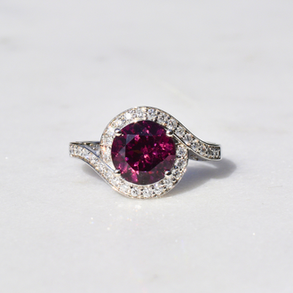 Expressions Jewelers Garnet & Diamond Bypass Ring