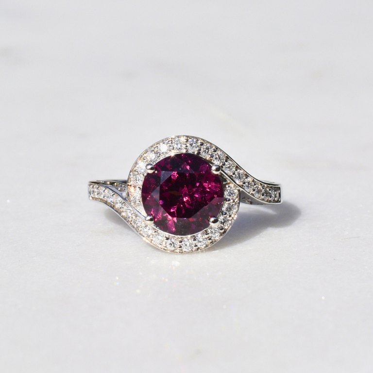 Expressions Jewelers Garnet & Diamond Bypass Ring