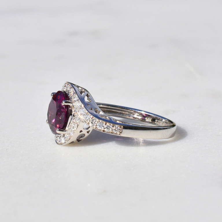 Expressions Jewelers Garnet & Diamond Bypass Ring