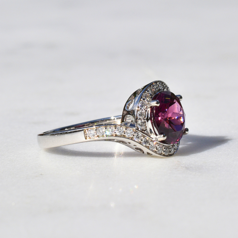 Expressions Jewelers Garnet & Diamond Bypass Ring