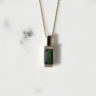 Expressions Jewelers Green Tourmaline & Diamond Pendant