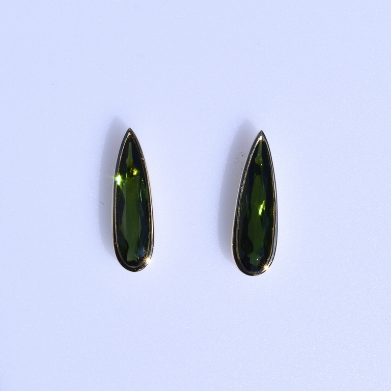 Expressions Jewelers Teardrop Green Tourmaline Earrings