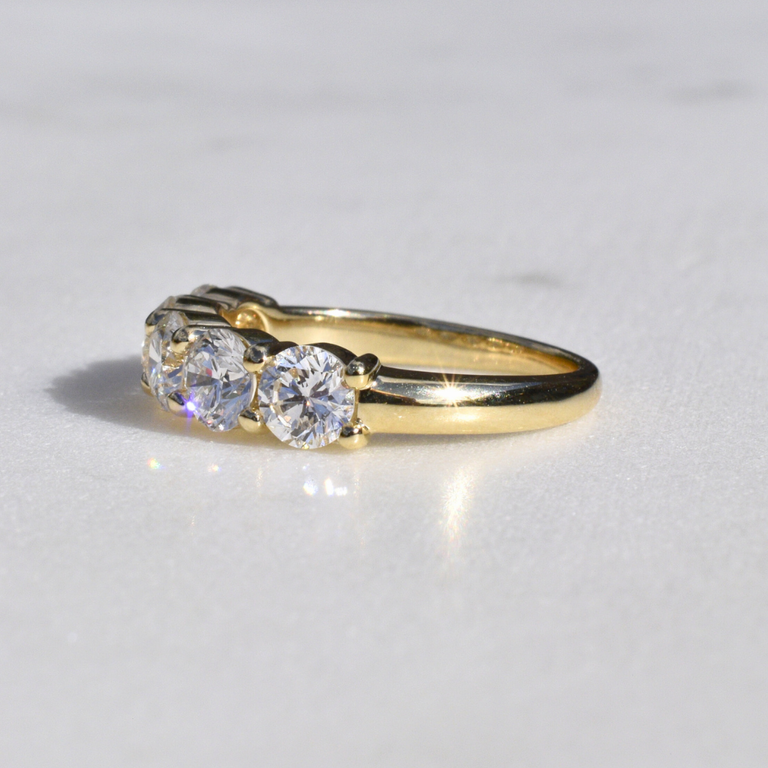 Expressions Jewelers 14K Yellow Gold Lab-Grown Diamond 5-Stone Band – 2.03cttw