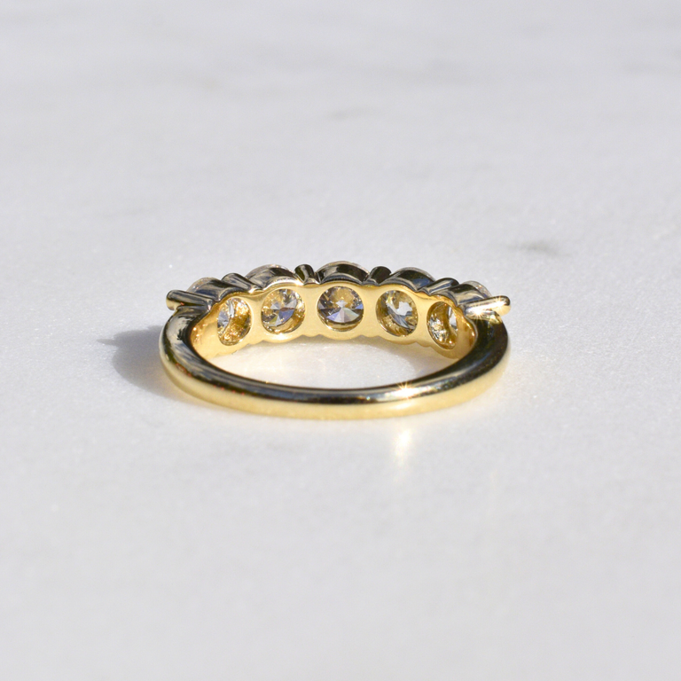 Expressions Jewelers 14K Yellow Gold Lab-Grown Diamond 5-Stone Band – 2.03cttw