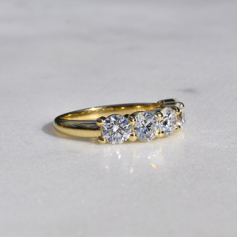 Expressions Jewelers 14K Yellow Gold Lab-Grown Diamond 5-Stone Band – 2.03cttw