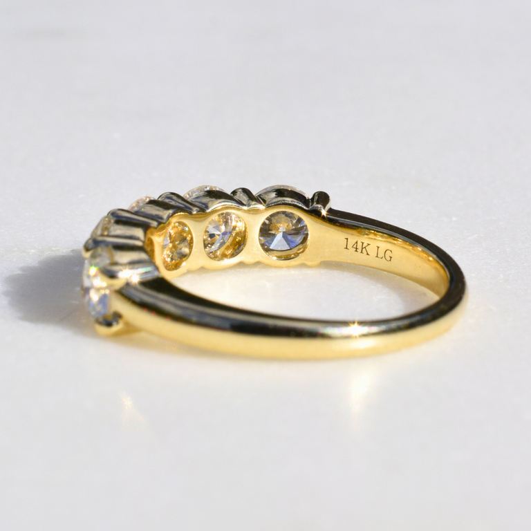 Expressions Jewelers 14K Yellow Gold Lab-Grown Diamond 5-Stone Band – 2.03cttw