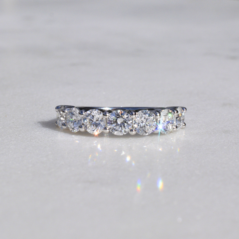 Expressions Jewelers 14K White Gold Lab-Grown Diamond 7-Stone Band – 2.20cttw