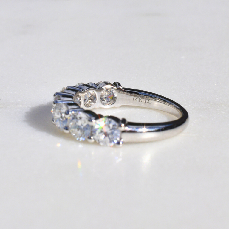 Expressions Jewelers 14K White Gold Lab-Grown Diamond 7-Stone Band – 2.20cttw
