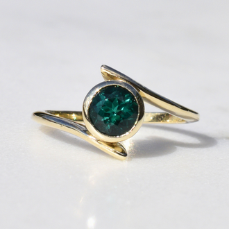 Expressions Jewelers Lab-Grown Emerald Bypass Ring