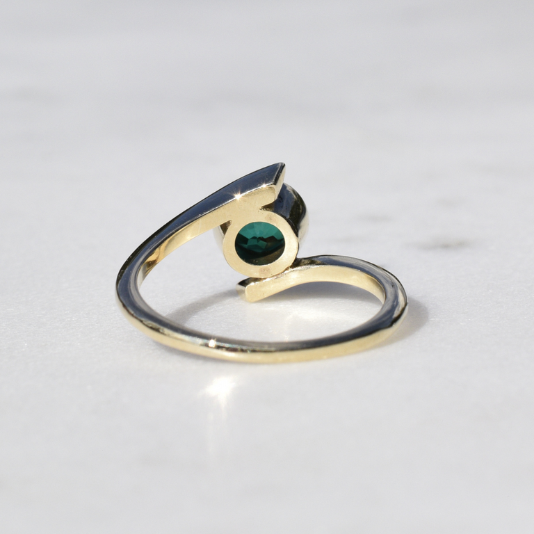 Expressions Jewelers Lab-Grown Emerald Bypass Ring