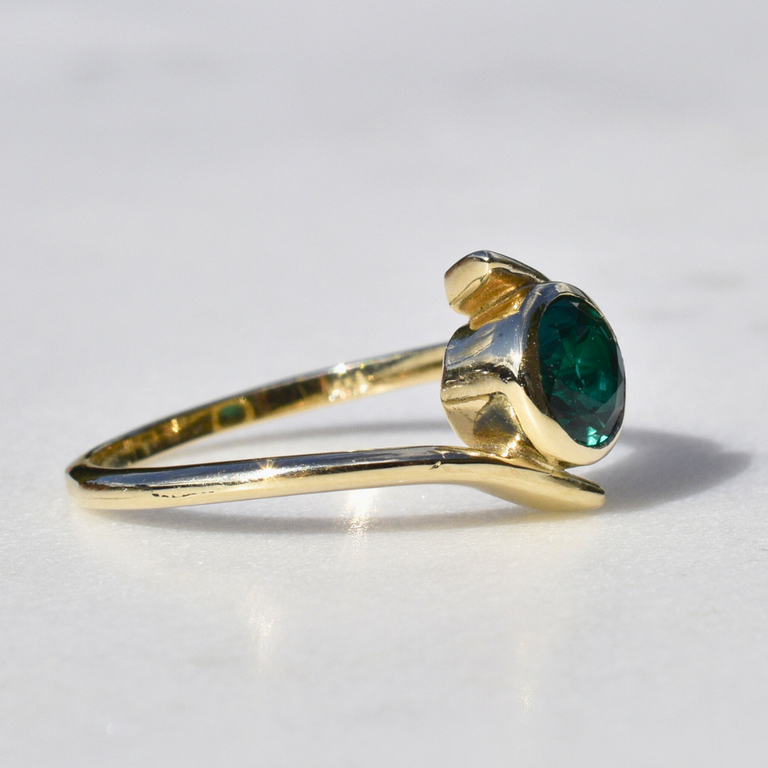 Expressions Jewelers Lab-Grown Emerald Bypass Ring