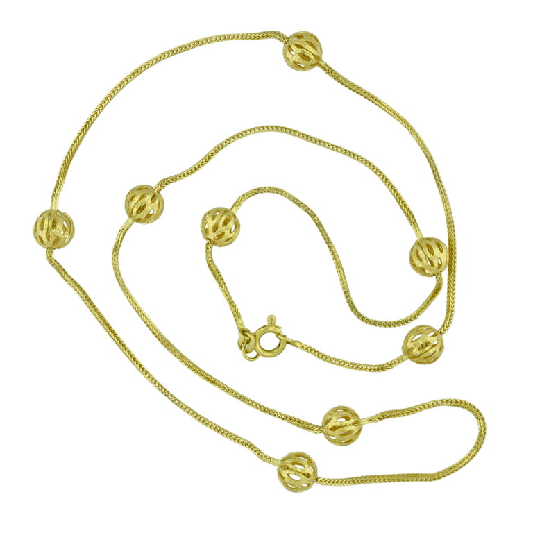 Estate Collection Estate Hollow Globe Station Necklace