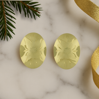 Estate Collection Estate Engraved Flower Disc Earrings