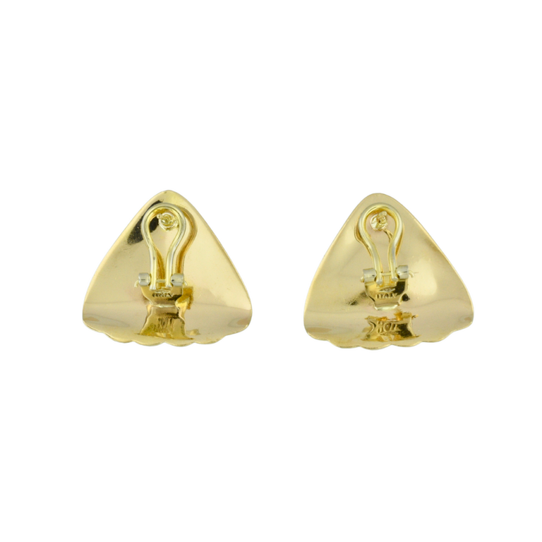 Estate Collection Estate 14K Yellow Gold Triangle Fan Earrings with Omega Back