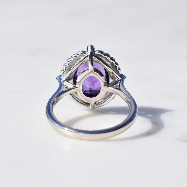 Expressions Jewelers Amethyst & Diamond Halo Ring