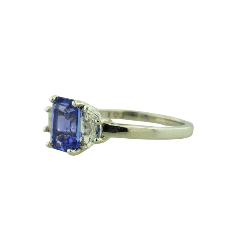 Expressions Jewelers Three-Stone Tanzanite & Diamond Ring