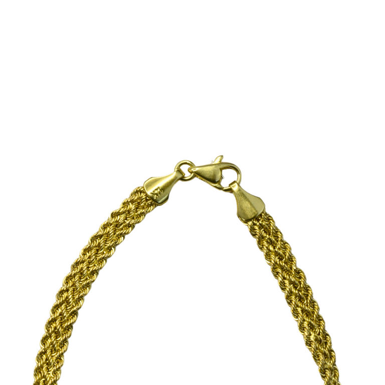 Estate Collection Estate 14K Yellow Gold Hollow Triple Rope Bracelet