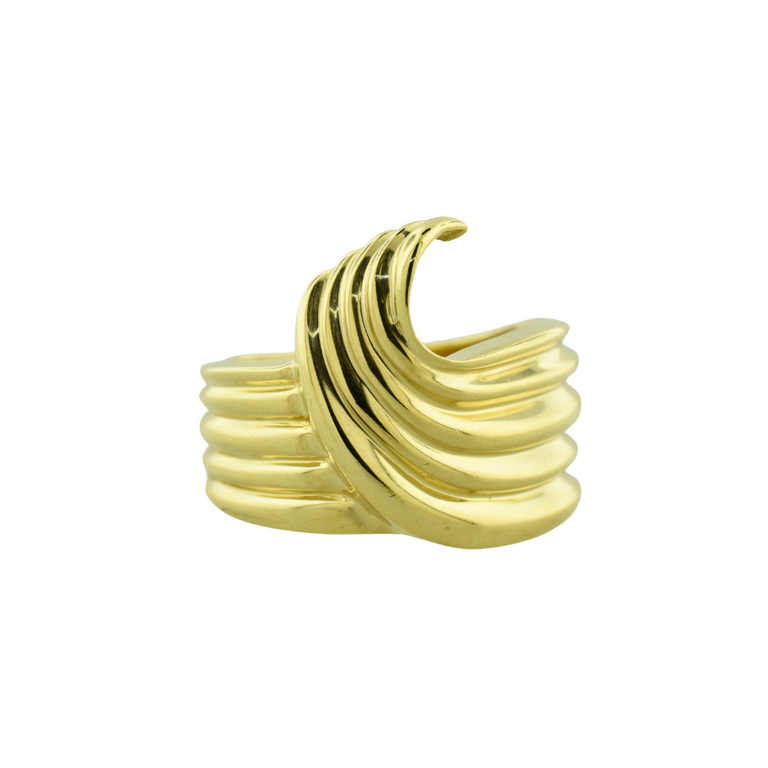 Estate Collection Estate 14K Yellow Gold Ribbed Swirl Ring