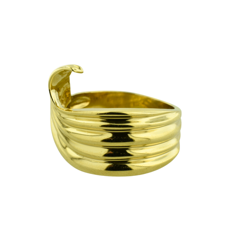 Estate Collection Estate 14K Yellow Gold Ribbed Swirl Ring