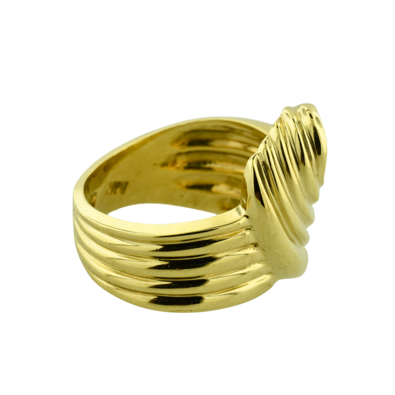 Estate Collection Estate 14K Yellow Gold Ribbed Swirl Ring