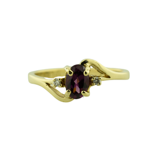 Estate Collection Estate Bypass Ring with Pink Stone and Diamonds