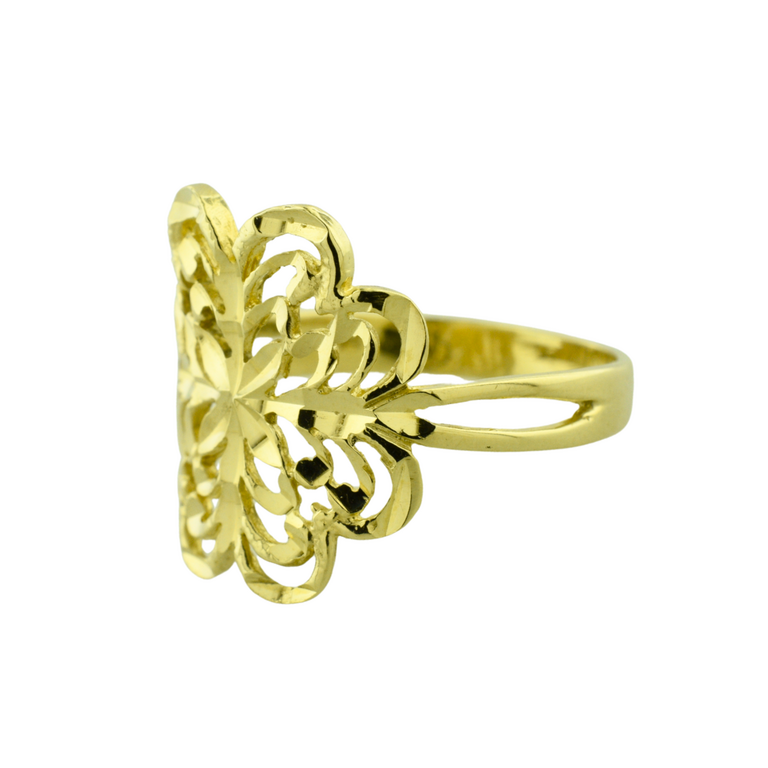 Expressions Jewelers Estate 14K Yellow Gold Cutout Flower Ring