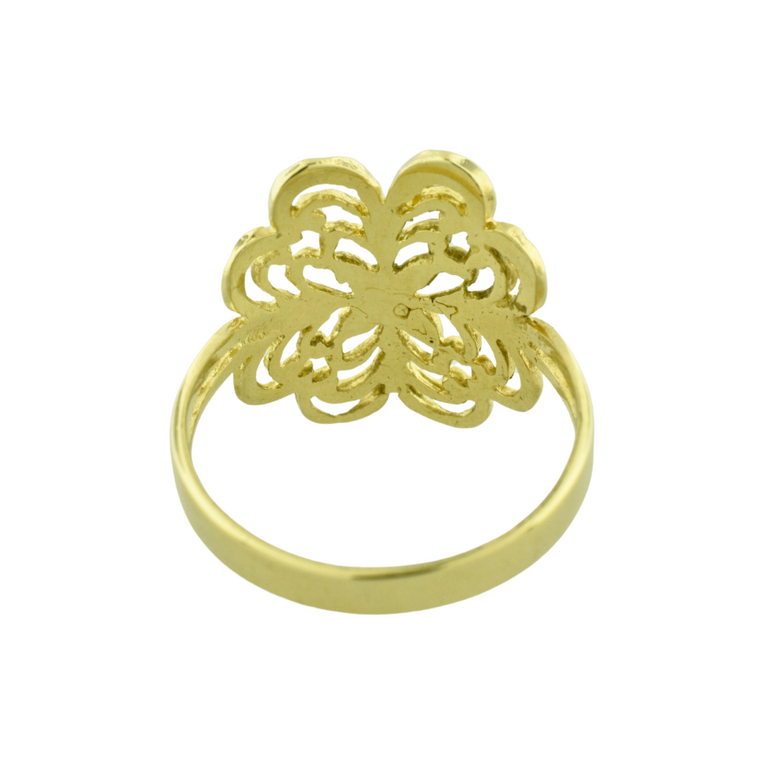 Expressions Jewelers Estate 14K Yellow Gold Cutout Flower Ring