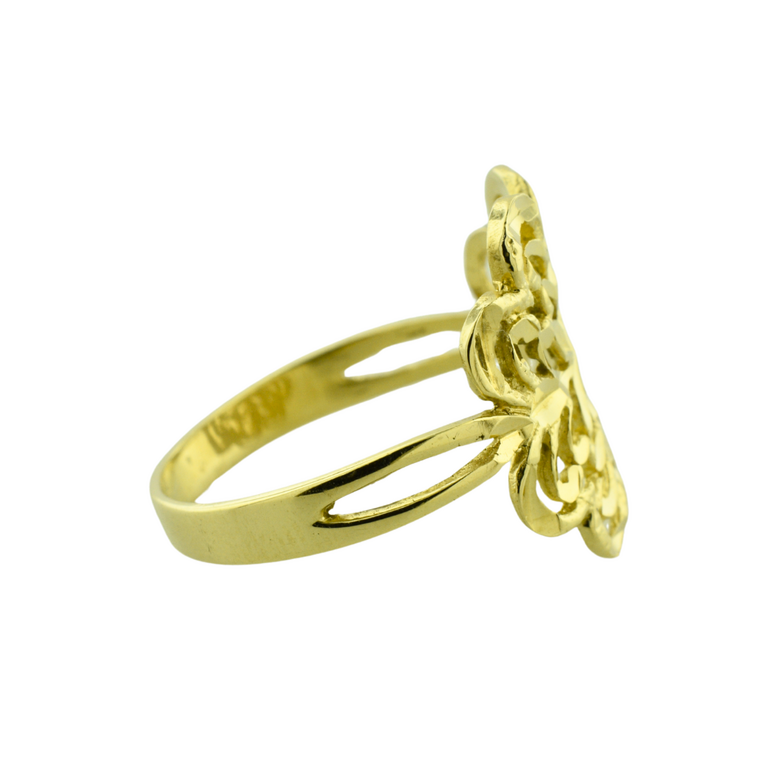 Expressions Jewelers Estate 14K Yellow Gold Cutout Flower Ring