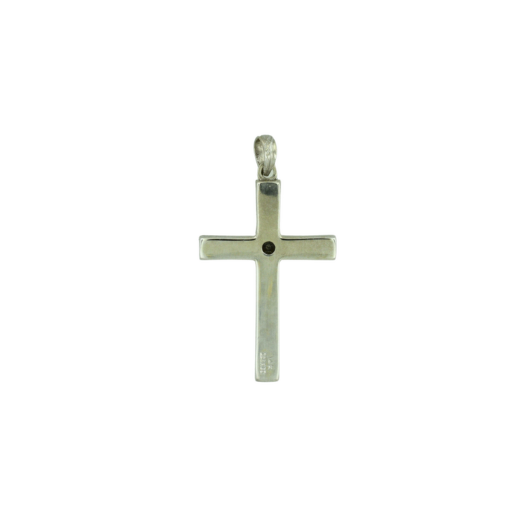 Estate Collection Estate 14K White Gold Cross Pendant with Diamond Accent