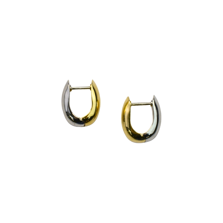 Expressions Jewelers Estate 14K Two-Tone Hoop Earrings