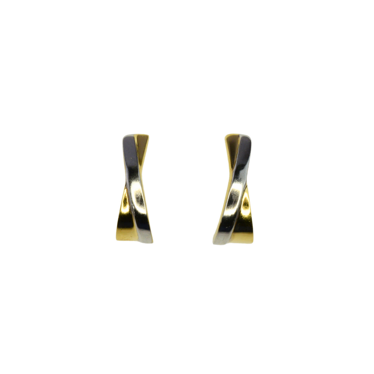 Estate Collection Estate 14K Two-Tone X J-Hoop Earrings