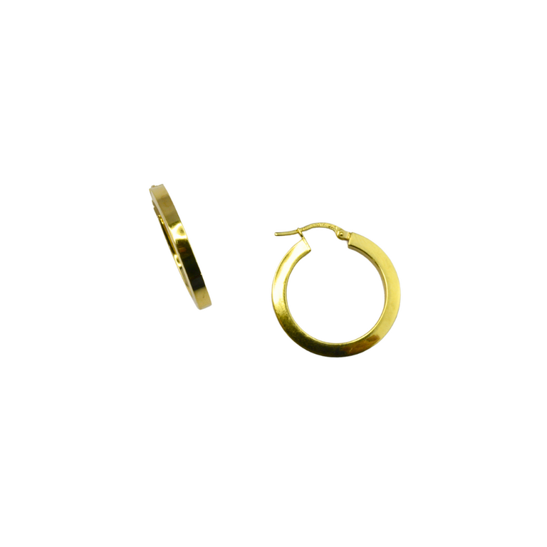 Estate Collection Estate 18K Yellow Gold Squared Hollow Hoop Earrings