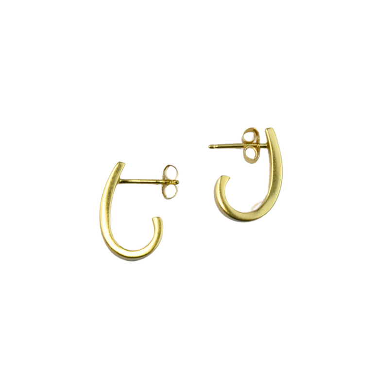 Estate Collection Estate 14K Yellow Gold High Polish J-Hoop Earrings