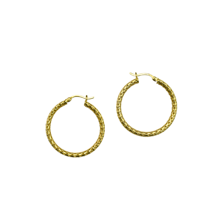 Estate Collection Estate 14K Yellow Gold Hollow Braided Hoop Earrings