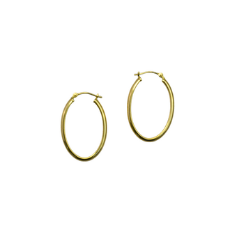 Expressions Jewelers Estate Hollow Oval Hoop Earrings