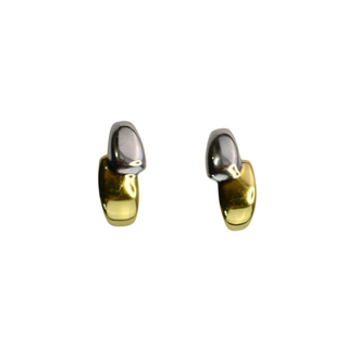 Estate Collection Estate Two-Tone J-Hoop Earrings