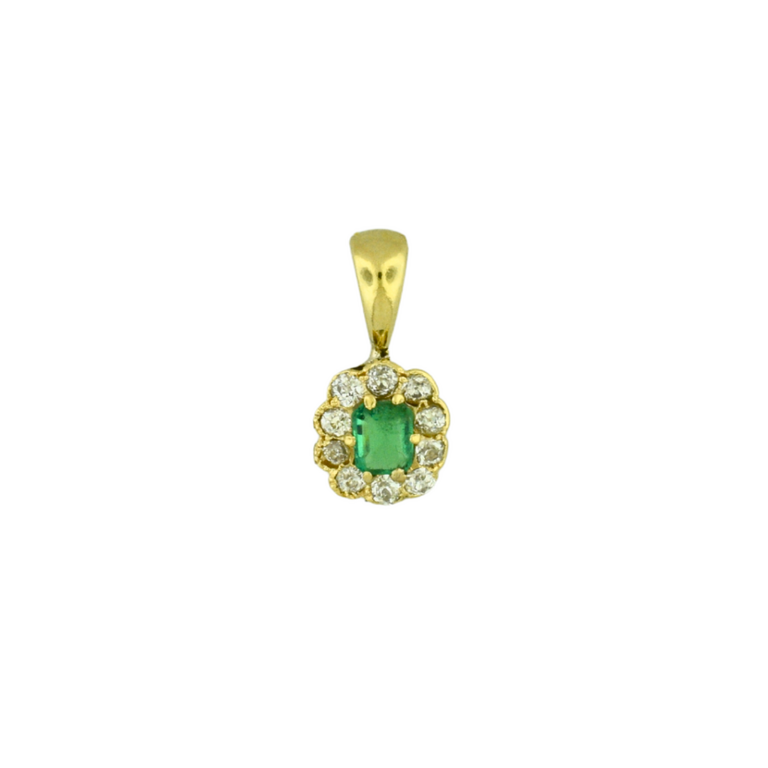 Estate Collection Estate Emerald & Diamond Pendant