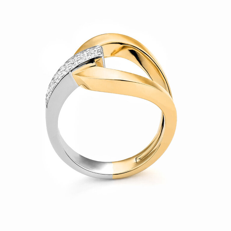 Expressions Jewelers Two-Tone Gold Interlocking Diamond Ring