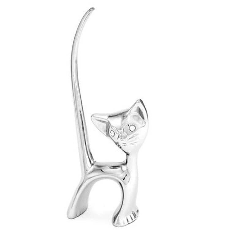 Expressions Jewelers Chrome-Plated Cat Ring Holder