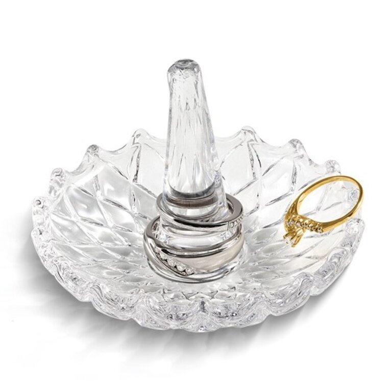 Expressions Jewelers Round Glass Ring Holder