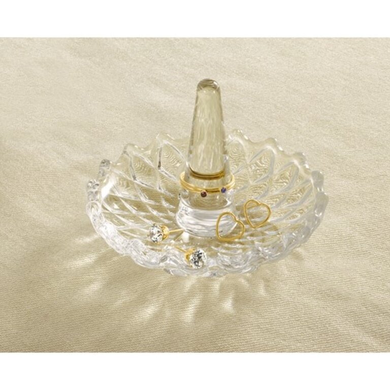 Expressions Jewelers Round Glass Ring Holder
