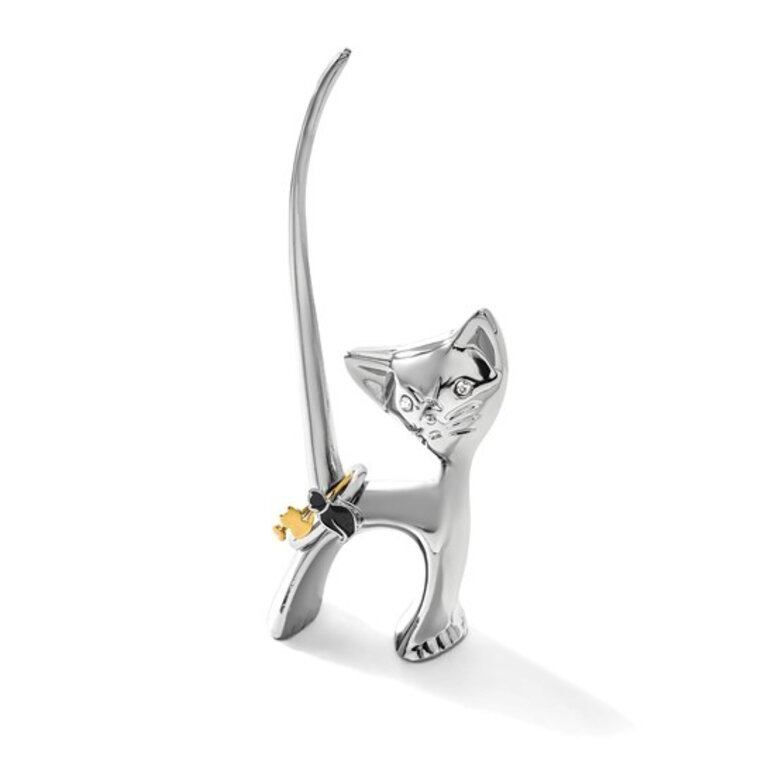 Expressions Jewelers Chrome-Plated Cat Ring Holder