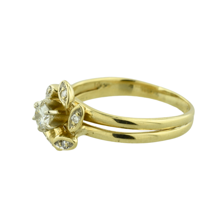 Estate Collection Estate Diamond Flower Wedding Set