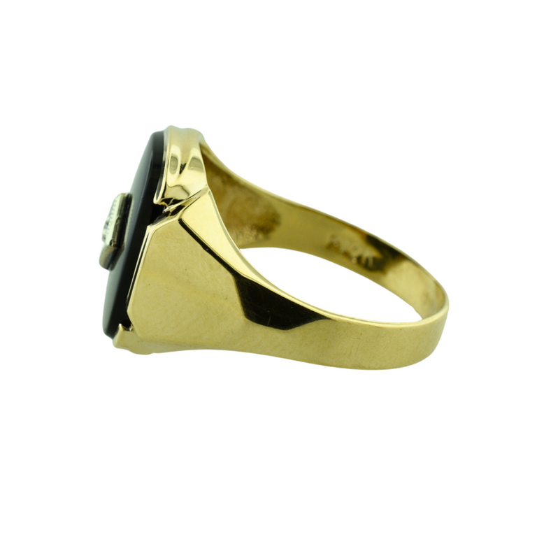Estate Collection Estate Onyx Ring with Diamond Accent