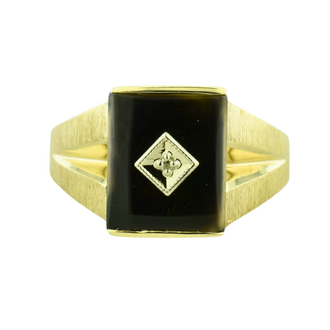 Estate Collection Estate Onyx Ring with Diamond Accent