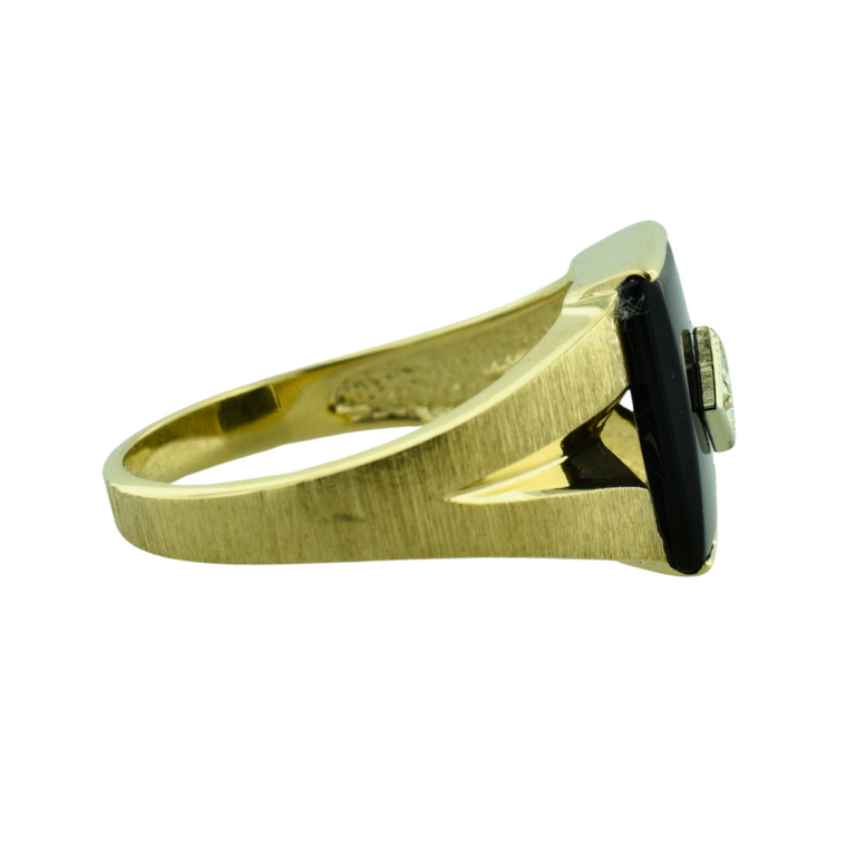 Estate Collection Estate Onyx Ring with Diamond Accent