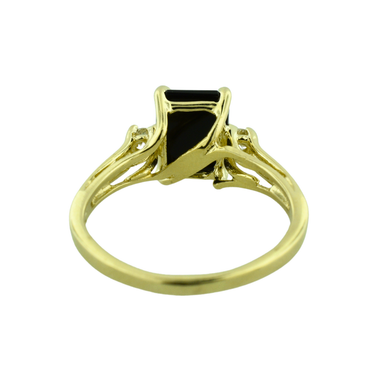 Estate Collection Estate 14K Black Stone & Diamond Ring